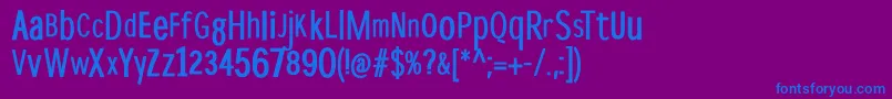 フォントDispropBold – 紫色の背景に青い文字