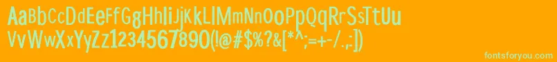 DispropBold-fontti – vihreät fontit oranssilla taustalla