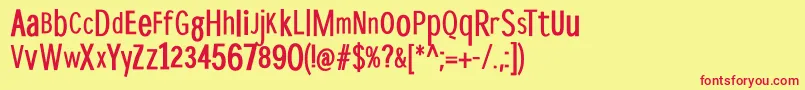 DispropBold Font – Red Fonts on Yellow Background