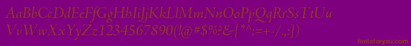 AjensonproItdisp Font – Brown Fonts on Purple Background