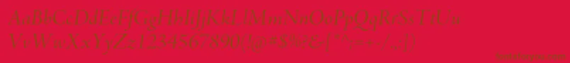 AjensonproItdisp Font – Brown Fonts on Red Background