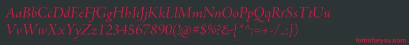 AjensonproItdisp Font – Red Fonts on Black Background