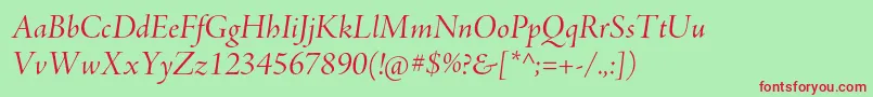 AjensonproItdisp Font – Red Fonts on Green Background