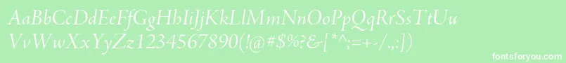 AjensonproItdisp Font – White Fonts on Green Background