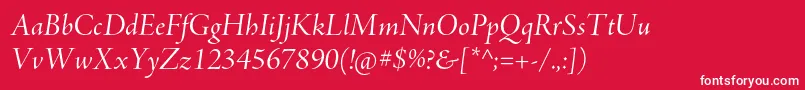 AjensonproItdisp Font – White Fonts on Red Background
