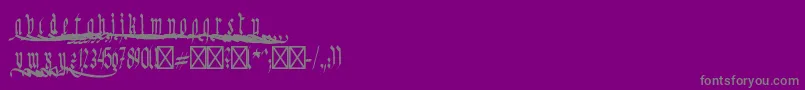 KinggeorgRegular-fontti – harmaat kirjasimet violetilla taustalla