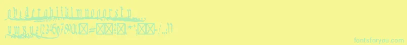 Fonte KinggeorgRegular – fontes verdes em um fundo amarelo