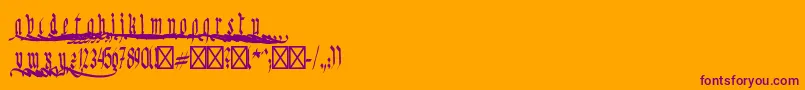 Шрифт KinggeorgRegular – фиолетовые шрифты на оранжевом фоне