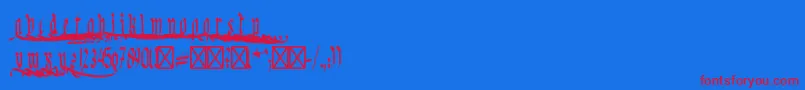 Czcionka KinggeorgRegular – czerwone czcionki na niebieskim tle