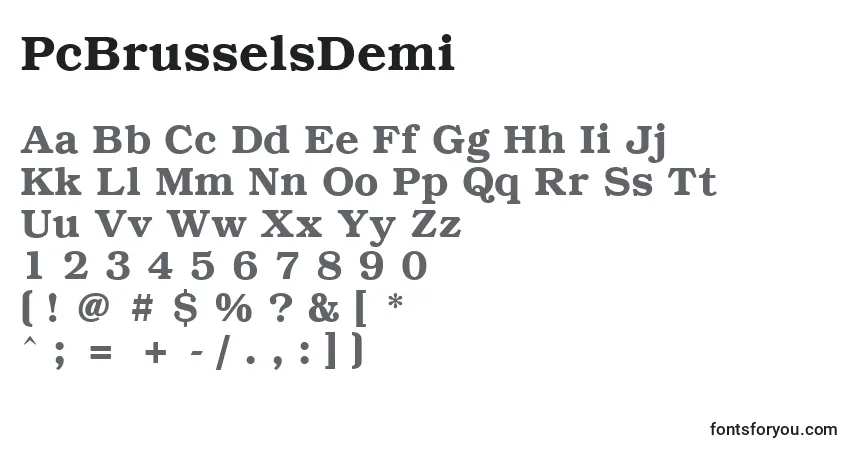 PcBrusselsDemiフォント–アルファベット、数字、特殊文字