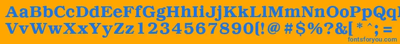 PcBrusselsDemi Font – Blue Fonts on Orange Background