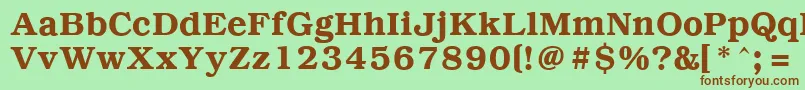 PcBrusselsDemi Font – Brown Fonts on Green Background