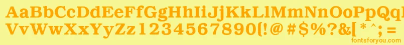 PcBrusselsDemi Font – Orange Fonts on Yellow Background