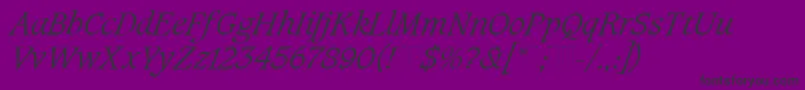 CaxtonLightItalicPlain Font – Black Fonts on Purple Background