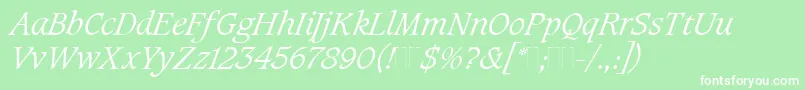 CaxtonLightItalicPlain Font – White Fonts on Green Background