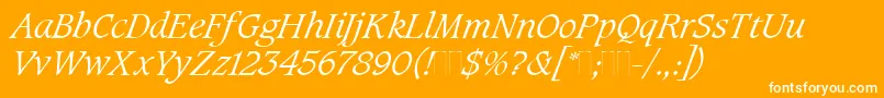 CaxtonLightItalicPlain Font – White Fonts on Orange Background