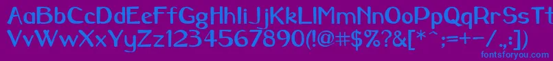 フォントBorowaybold – 紫色の背景に青い文字