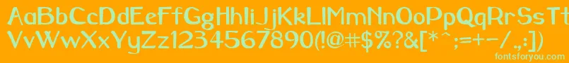 Borowaybold Font – Green Fonts on Orange Background
