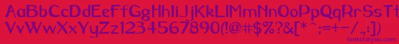 Borowaybold Font – Purple Fonts on Red Background