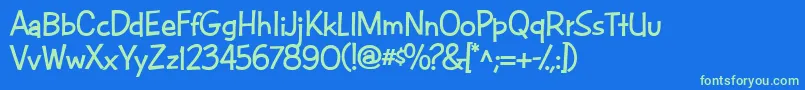 CacFuturaCasualBold Font – Green Fonts on Blue Background