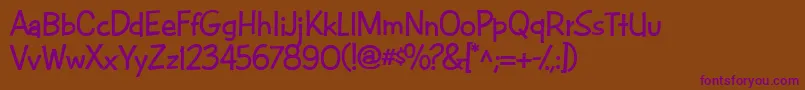 CacFuturaCasualBold Font – Purple Fonts on Brown Background