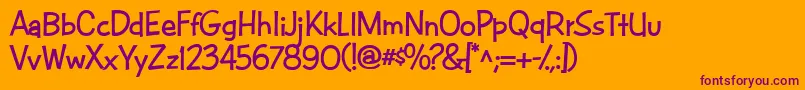 CacFuturaCasualBold Font – Purple Fonts on Orange Background