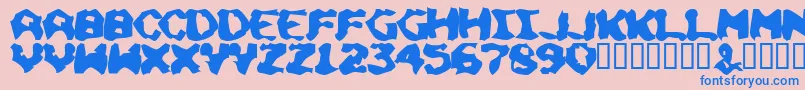 Weitere Informationen zur Chuns-Schriftart Chuns-Schriftart – Blaue Schriften auf rosa Hintergrund