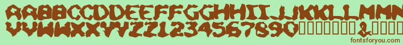Czcionka Chuns – brązowe czcionki na zielonym tle