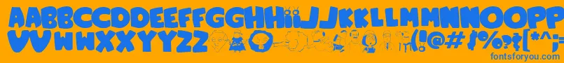 FamilyGuy-fontti – siniset fontit oranssilla taustalla