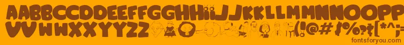 FamilyGuy Font – Brown Fonts on Orange Background