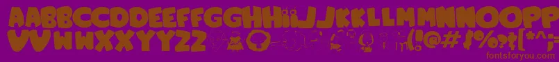 FamilyGuy Font – Brown Fonts on Purple Background