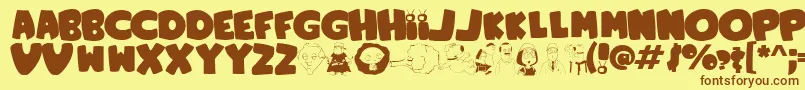 FamilyGuy Font – Brown Fonts on Yellow Background