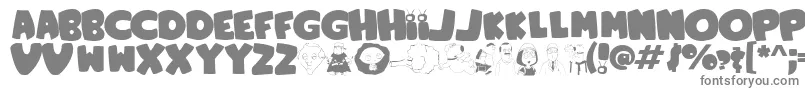 フォントFamilyGuy – 白い背景に灰色の文字