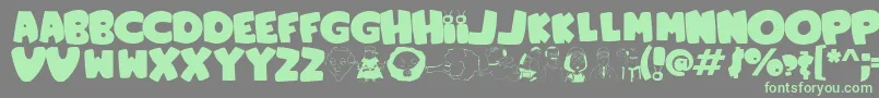FamilyGuy-Schriftart – Grüne Schriften auf grauem Hintergrund