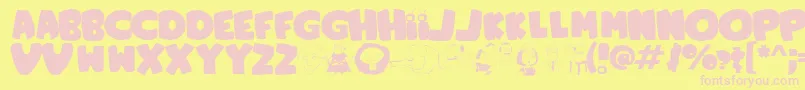 FamilyGuy Font – Pink Fonts on Yellow Background