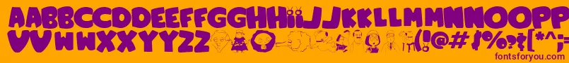 Шрифт FamilyGuy – фиолетовые шрифты на оранжевом фоне