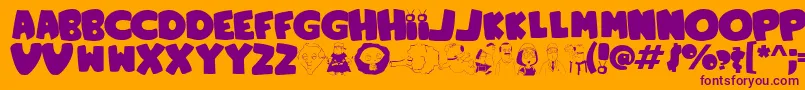 FamilyGuy Font – Purple Fonts on Orange Background