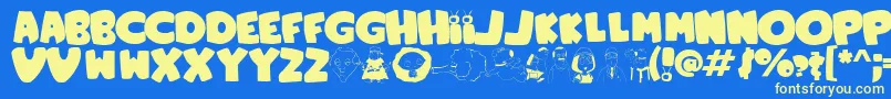 FamilyGuy Font – Yellow Fonts on Blue Background