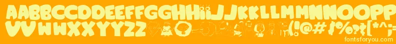 FamilyGuy Font – Yellow Fonts on Orange Background
