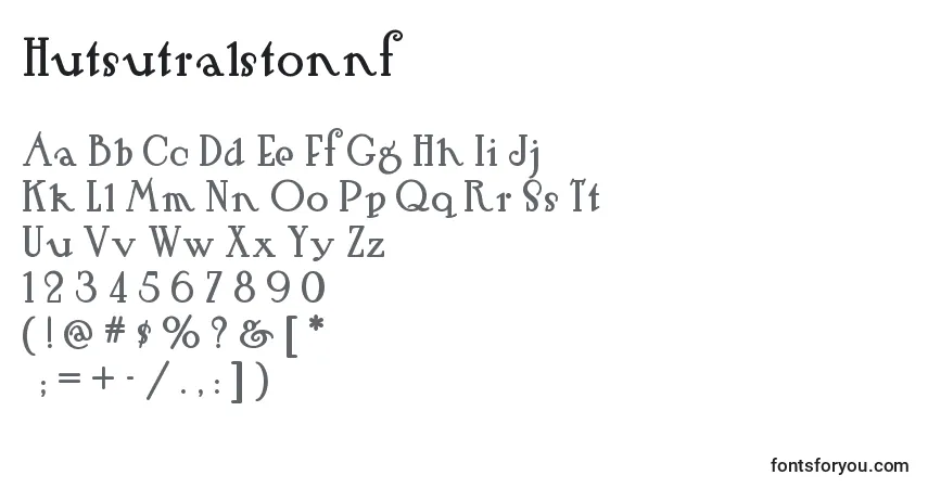 Hutsutralstonnf Font – alphabet, numbers, special characters