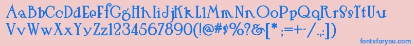 Hutsutralstonnf Font – Blue Fonts on Pink Background