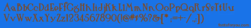 Hutsutralstonnf Font – Brown Fonts on Blue Background