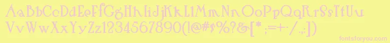 Czcionka Hutsutralstonnf – różowe czcionki na żółtym tle