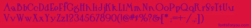 Hutsutralstonnf Font – Purple Fonts on Red Background