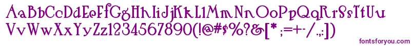 Hutsutralstonnf Font – Purple Fonts on White Background