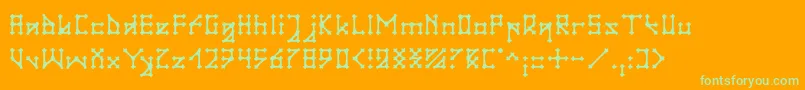 GotikaApvalus Font – Green Fonts on Orange Background