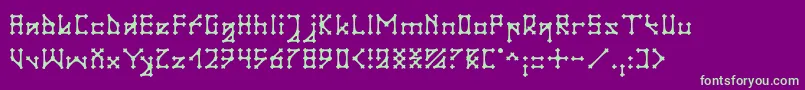 GotikaApvalus Font – Green Fonts on Purple Background