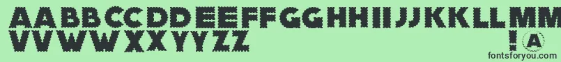 Zagzaggoosepimples Font – Black Fonts on Green Background