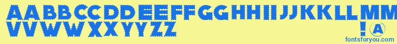 Zagzaggoosepimples Font – Blue Fonts on Yellow Background