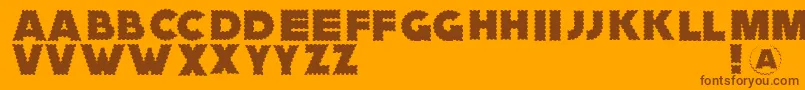 More about Zagzaggoosepimples Font Zagzaggoosepimples Font – Brown Fonts on Orange Background